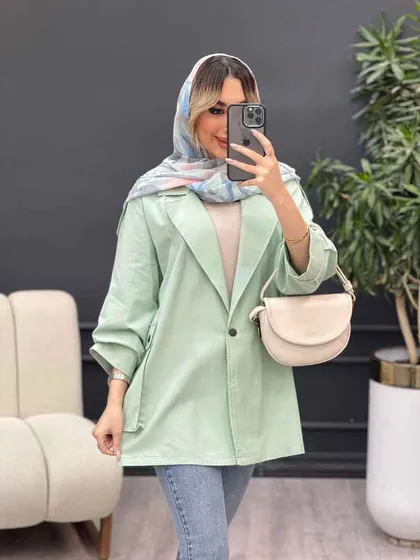 مانتو جیب پاکتی پشت دکمه