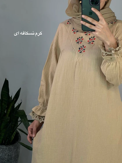 پیراهن مانتویی ساتین 1(ایراد دار)