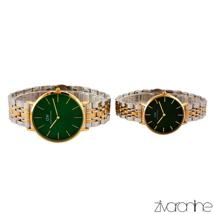 ست ساعت دنیل ولینگتون دورنگ طلایی صفحه سبز 105287