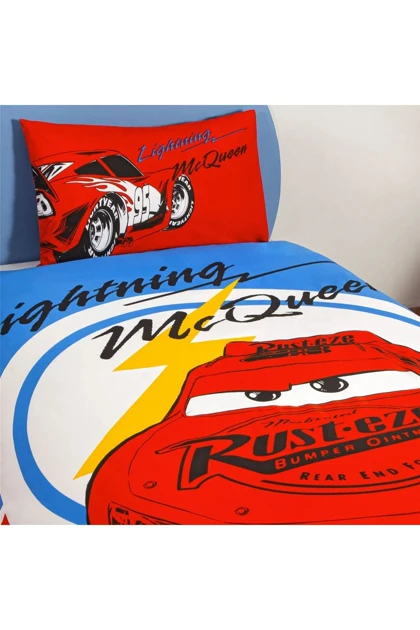 سرویس روتختی یک نفره Taç مدل Disney Cars Mcqueen پنبه - چندرنگ