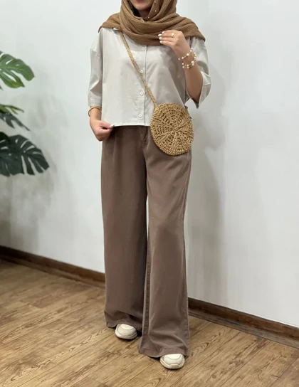 شومیز لینن پنبه‌ایل ماه