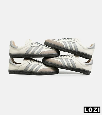 کفش کتانی مردانه و زنانه کرم طوسی قهوه ای ADIDAS Samba مدل 7296