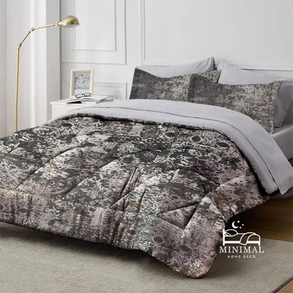 سرویس روتختی مخمل شانل طلاکوب مدرن مدل DD