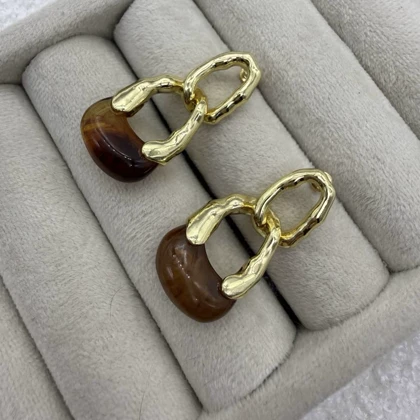 گوشواره رزین طرح زنجیر