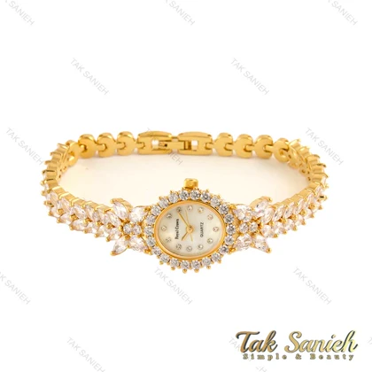 ساعت رویال کرون زنانه فول نگین مجلسی طلایی Royal-4500-L