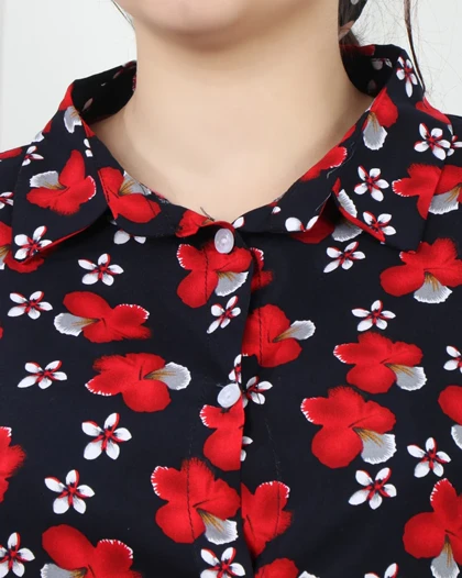 شومیز نخی طرح دار 6987