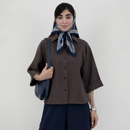 شومیز زنانه سیلک آستین دوبل | آی بولک