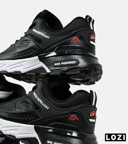 کفش کتانی مردانه مشکی سفید SKECHERS water repellent