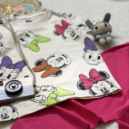 تیشرت ساپورت دخترانه اردک و میکی 2 تا 7 سال