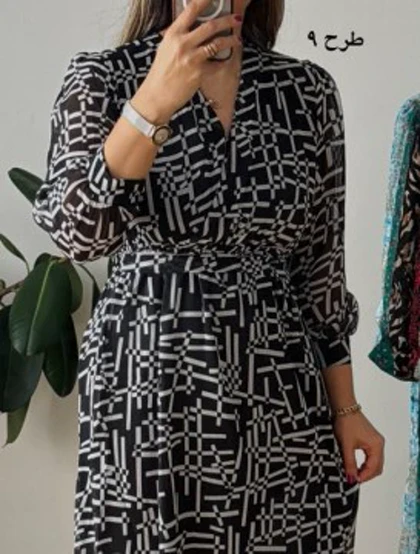 پیراهن حریر سرمه سری 21