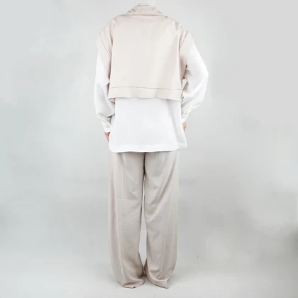 ست زنانه سه تیکه شومیز, شلوار و ژیله نیزل