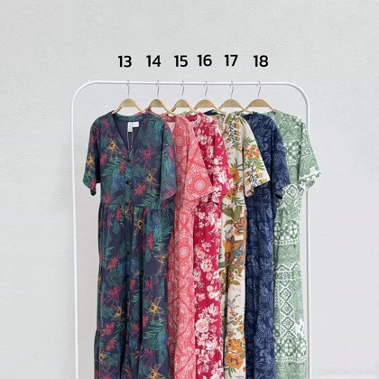 پیراهن زنانه بلندجلو دکمه