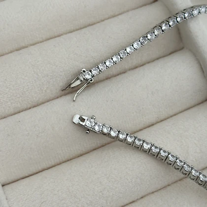 نیم ست دستبند گردنبند تنیسی گرد کد 901