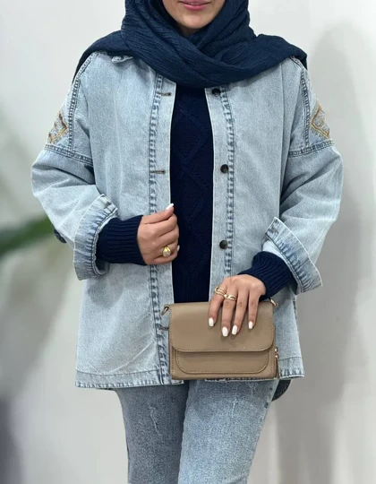 کت جین گلدوزی باران