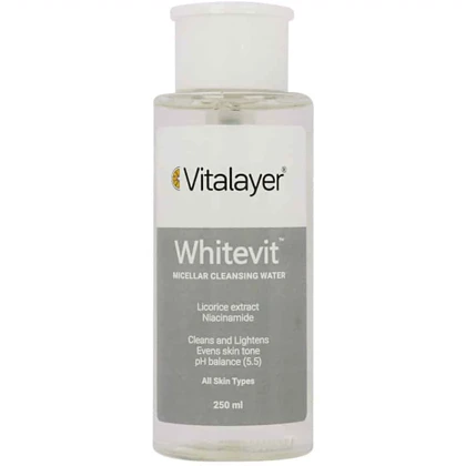 میسلار واتر ویتالیر مدل Whitevit مناسب انواع پوست حجم 250 میلی لیتر