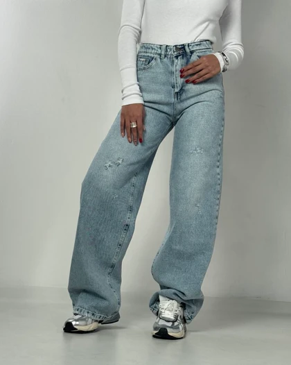 شلوار جین بگ آبی کد 1000177