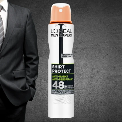اسپری ضد تعریق مردانه لورآل مدل Shirt Protect 48H حجم 250ml