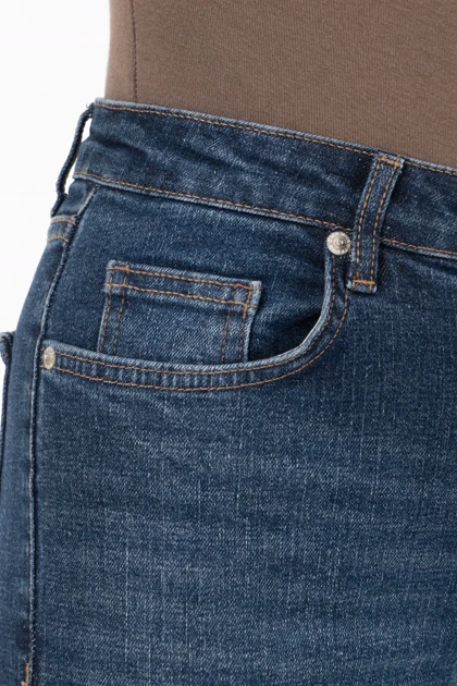 شلوار جین زنانه بوت‌کات فلکس(کشی) آبی تیره برفکی رویال جین Royal Jeans
