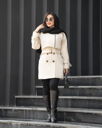 بارانی دوشنل زیر دار کد 2223