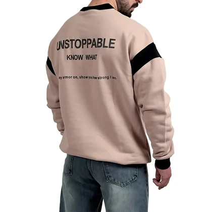 دورس مردانه پنبه نسکافه ای سه نخ طرح UNSTOPPABLE