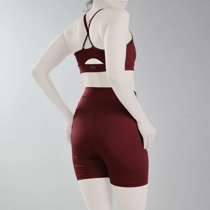 ست نیم‌تنه و کشاله بند ورزشی زنانه الو مدل 4B0153 زرشکی