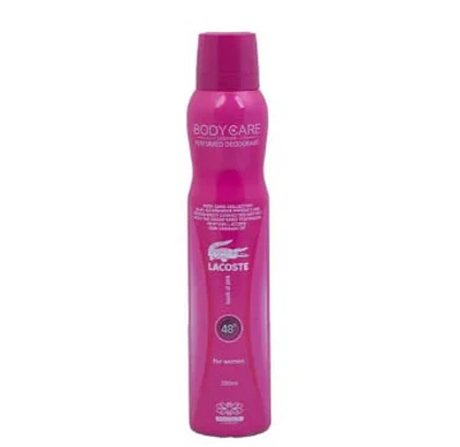 اسپری بدن زنانه بادی کر لاگوست پینک Body Care Lacoste حجم 200 میل