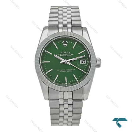 ساعت مردانه Rolex استیل صفحه سبز خطی Rolex-7484-G