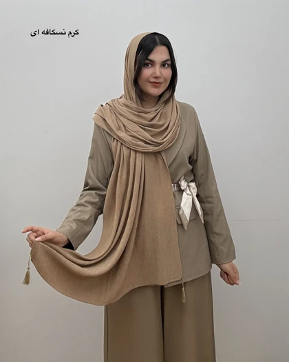 شال پلیسه نخی مدل سی اسکارف