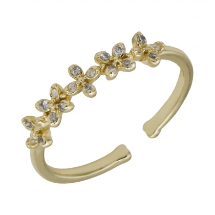 انگشتر زنانه طرح گلبرگ نگین‌دار