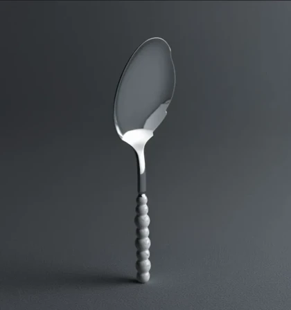 کفگیر دسته مرواریدی هفت رنگ براق