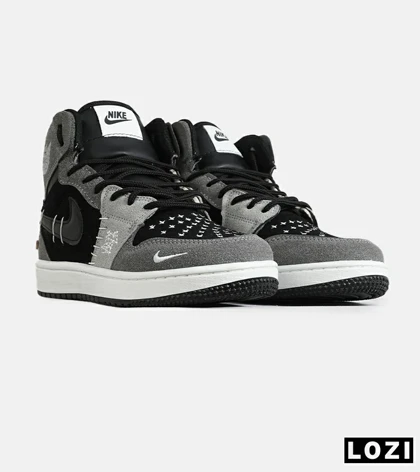 کفش ساق‌دار مردانه و زنانه مشکی طوسی نایک NIKE jordan Vodoo مدل 7783