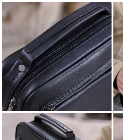 کیف دوشی دو زیپ کج