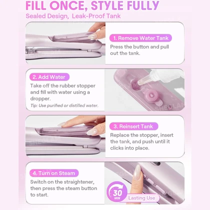 اتو مو بخاردار شیگلم SHEGLAM اصل مدل Hydra Shot Steam Iron Pro برقی