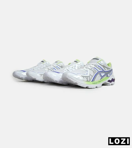 کفش کتانی مردانه سفید بنفش لیمویی ASICS KAYANO 20