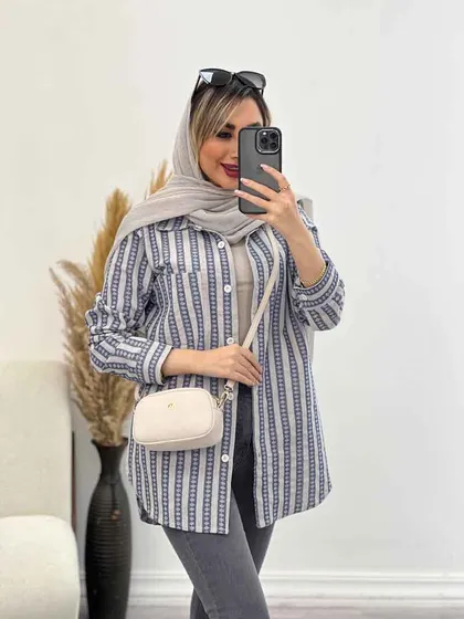 شومیز راه راه لوزی دار