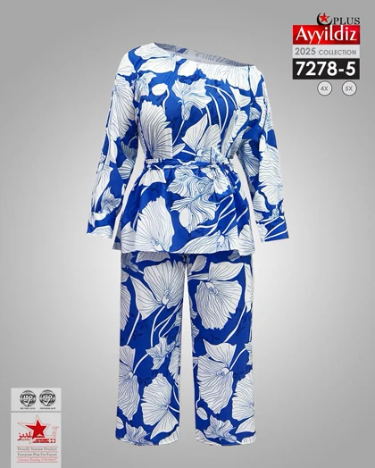 ست بلوز شلوار مجلسی زنانه سایز بزرگ کد 7278