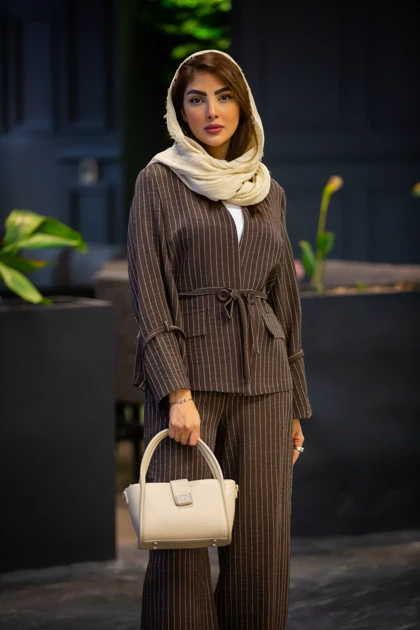 ست کت و شلوار آستین بند دار