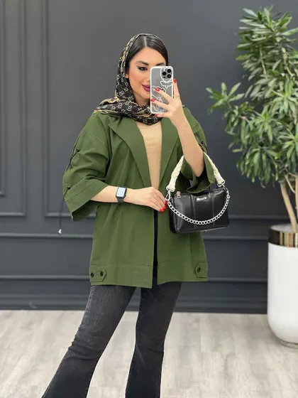 مانتو لینن بغل پاگن آستین ضربدری