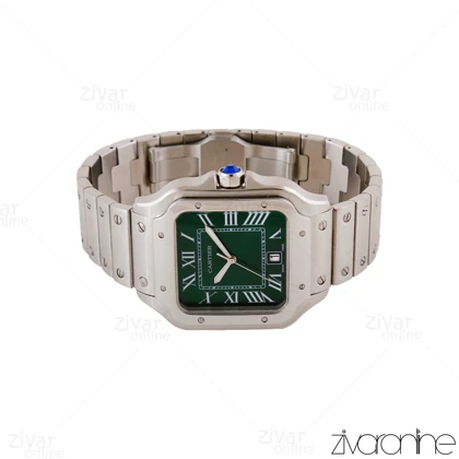 ساعت کارتیر مردانه مدل سانتوس نقره ای صفحه سبز 104992