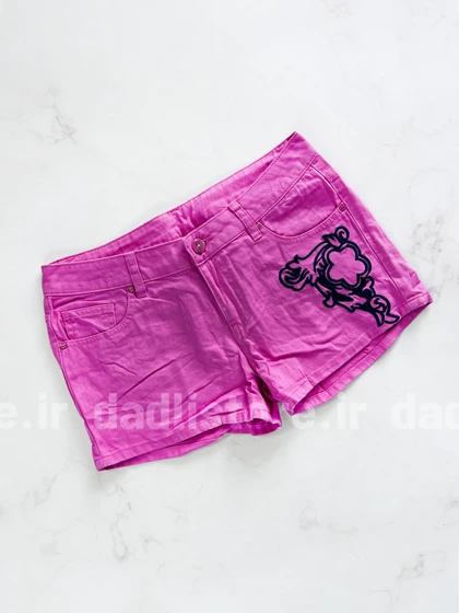 شورتک کوتاه جین فانتزی گلدوزی