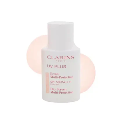 کرم ضدآفتاب و پرایمر رنگی روشن‌کننده کلارنس مدل UV Plus Multi-Protection Rosy Glow SPF50/PA