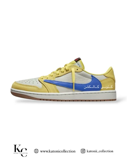 کتانی نایک ایر جردن وان لو تراویس اسکات قناری Nike Air Jordan 1 Low Travis Scott CANARY