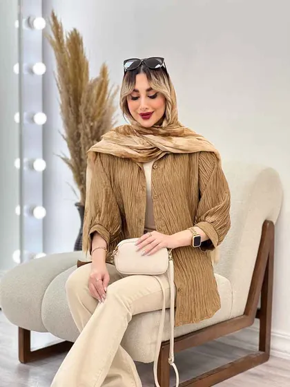 شومیز جلو دکمه آستین سه ربع