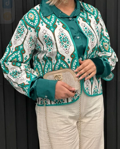 کت لینن سنتی چاپی