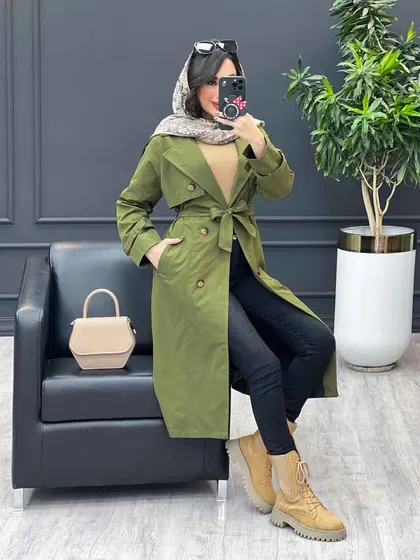 بارانی بلند ژیله دکمه
