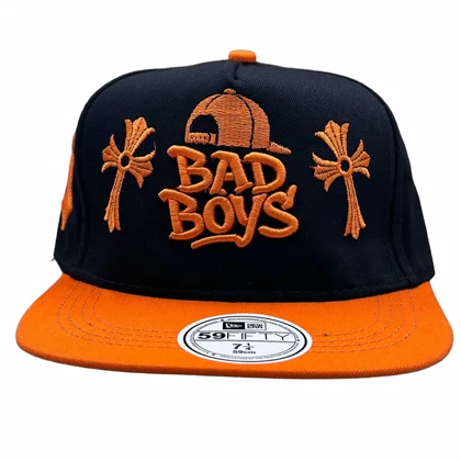 کلاه کپ مشکی نارنجی بک فیت مدل BAD BOYS