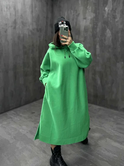 پیراهن بلند کلاه دار