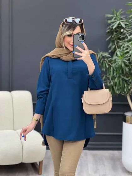 مانتو بغل سه دکمه آستین پیله