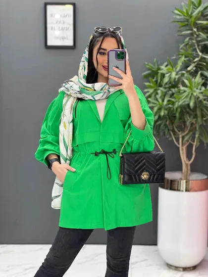 مانتو کمرگت جیب زیپی