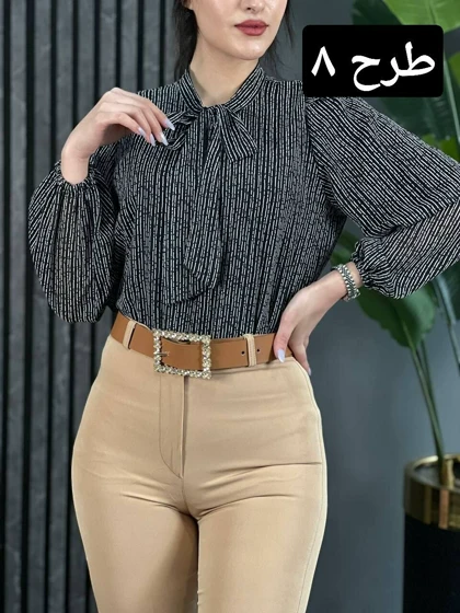 شومیز حریر آستین پف کد 1668